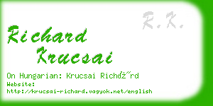 richard krucsai business card